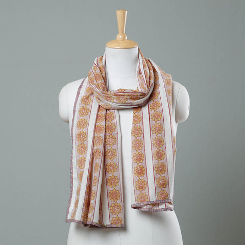 Buy Sanganeri Block Printed Cotton Stole 40 Online at iTokri.com