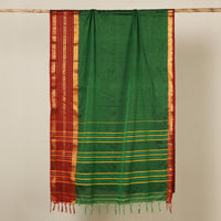 Green - Dharwad Cotton Saree with Zari Border