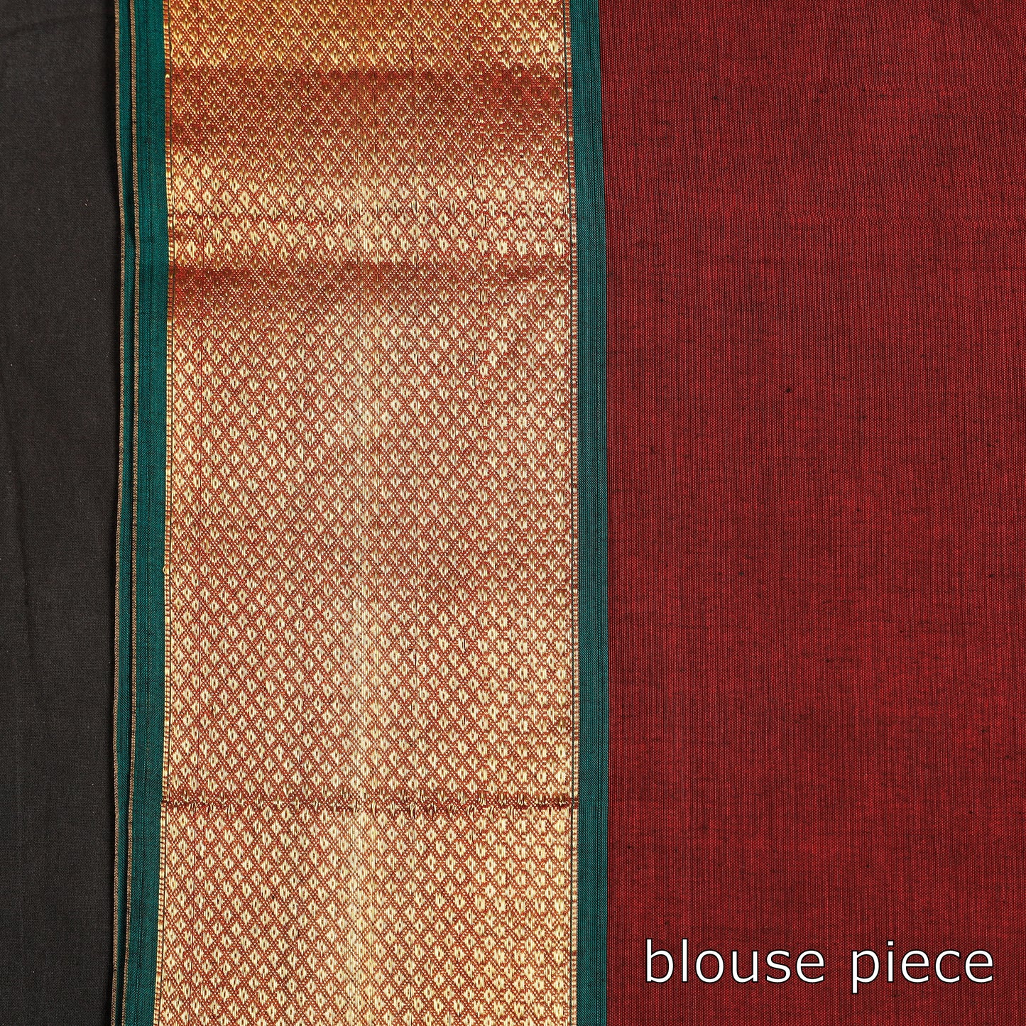 Maroon - Dharwad Cotton Saree with Zari Border