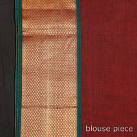 Maroon - Dharwad Cotton Saree with Zari Border