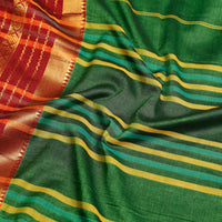 Green - Dharwad Cotton Saree with Zari Border