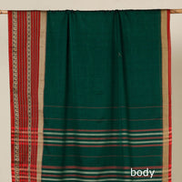 Green - Dharwad Cotton Saree with Zari Border