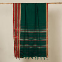 Green - Dharwad Cotton Saree with Zari Border