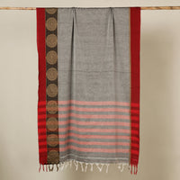 Grey - Dharwad Cotton Saree with Thread Border