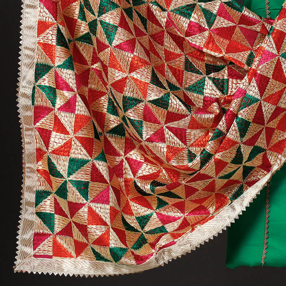 Phulkari Embroidery Dress Material 