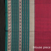 Red - Dharwad Cotton Saree with Zari Border