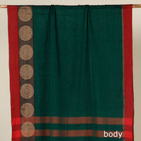 Green - Dharwad Cotton Saree with Thread Border