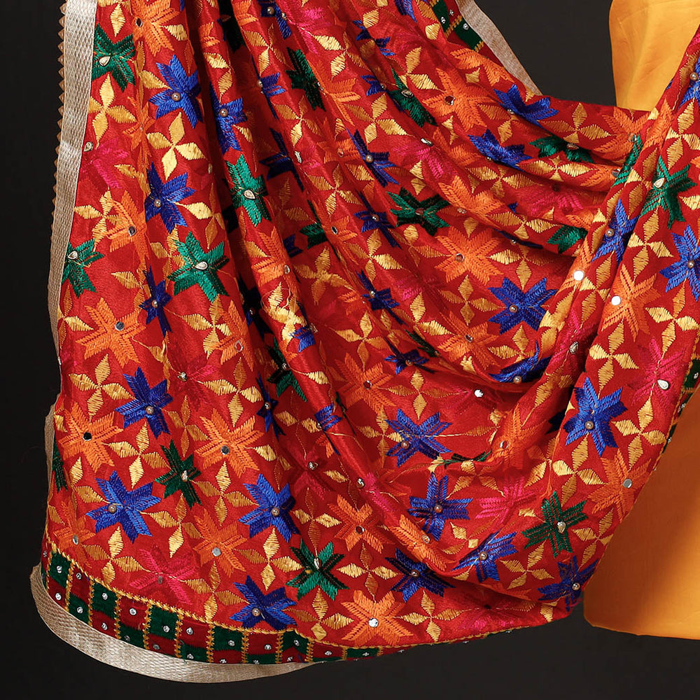 Phulkari Embroidery Dress Material 