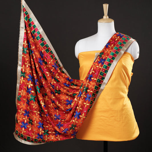 Phulkari Embroidery Dress Material 