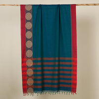 Blue - Dharwad Cotton Saree with Thread Border