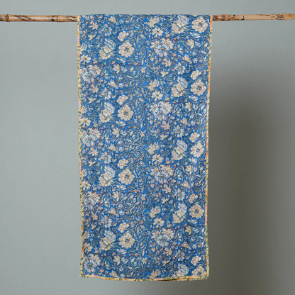 Blue - Sanganeri Block Printed Cotton Stole 34