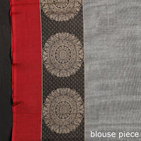 Grey - Dharwad Cotton Saree with Thread Border