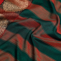 Green - Dharwad Cotton Saree with Thread Border