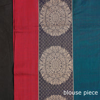 Blue - Dharwad Cotton Saree with Thread Border