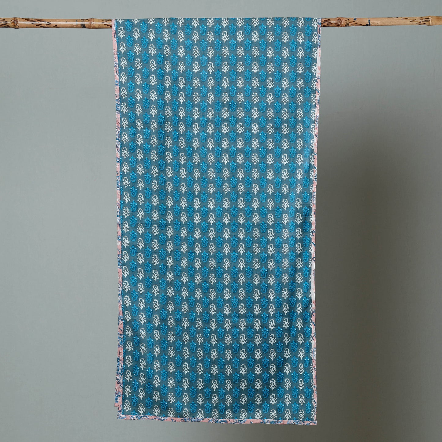Blue - Sanganeri Block Printed Cotton Stole 20
