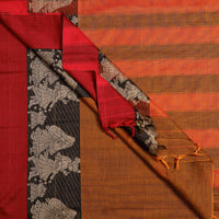 Brown - Dharwad Cotton Saree with Thread Border