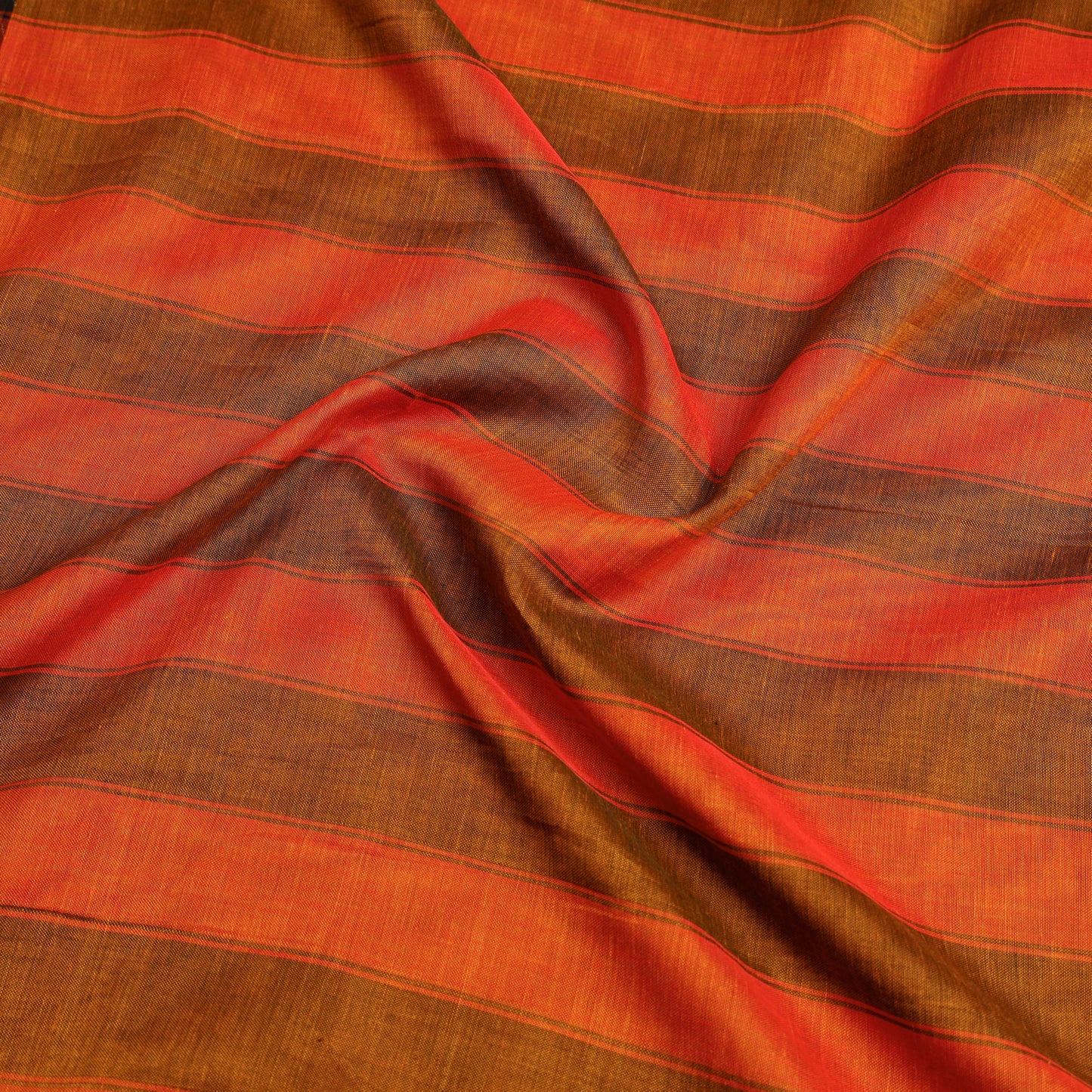 Brown - Dharwad Cotton Saree with Thread Border