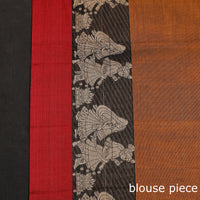 Brown - Dharwad Cotton Saree with Thread Border