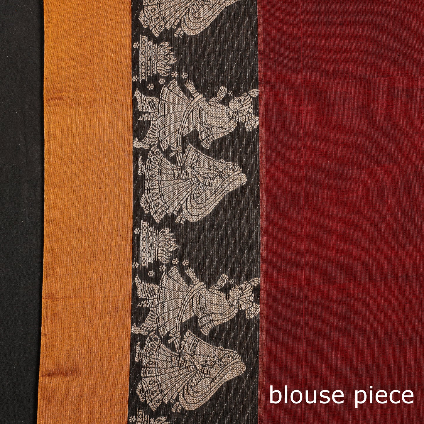 Maroon - Dharwad Cotton Saree with Thread Border