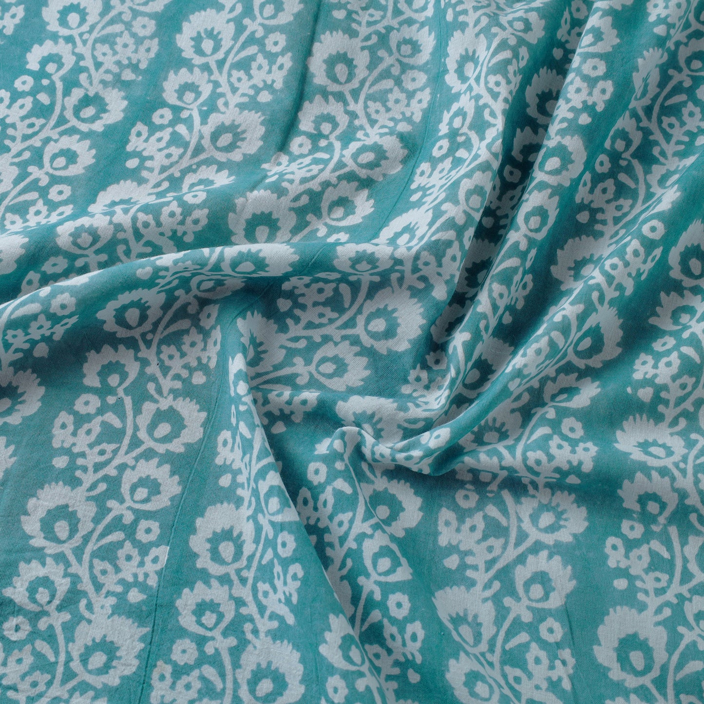 Green - Indigo Bagh Block Printed Cotton Fabric