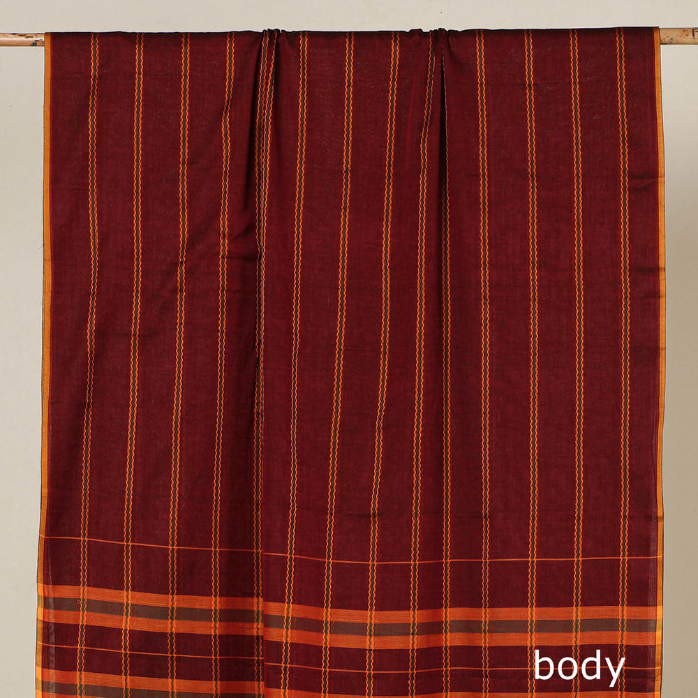 Dharwad Cotton Saree with Woven Stripes
