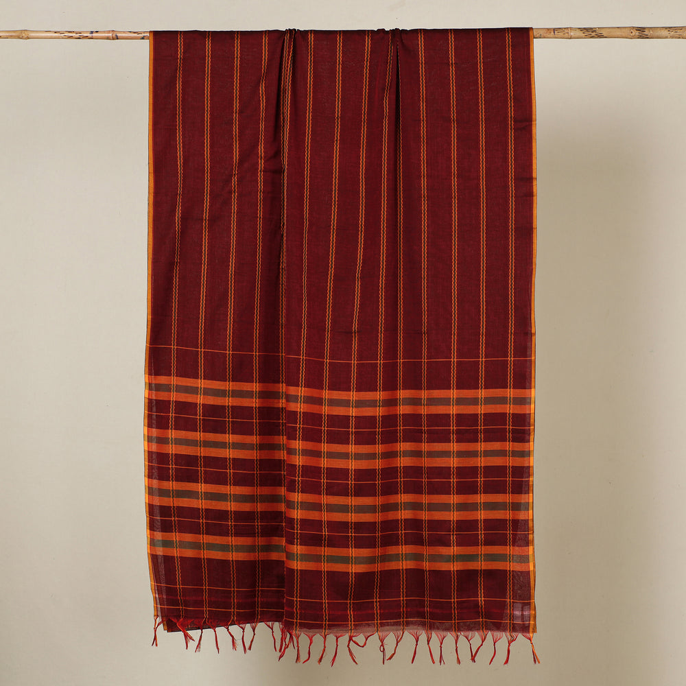 Dharwad Cotton Saree with Woven Stripes
