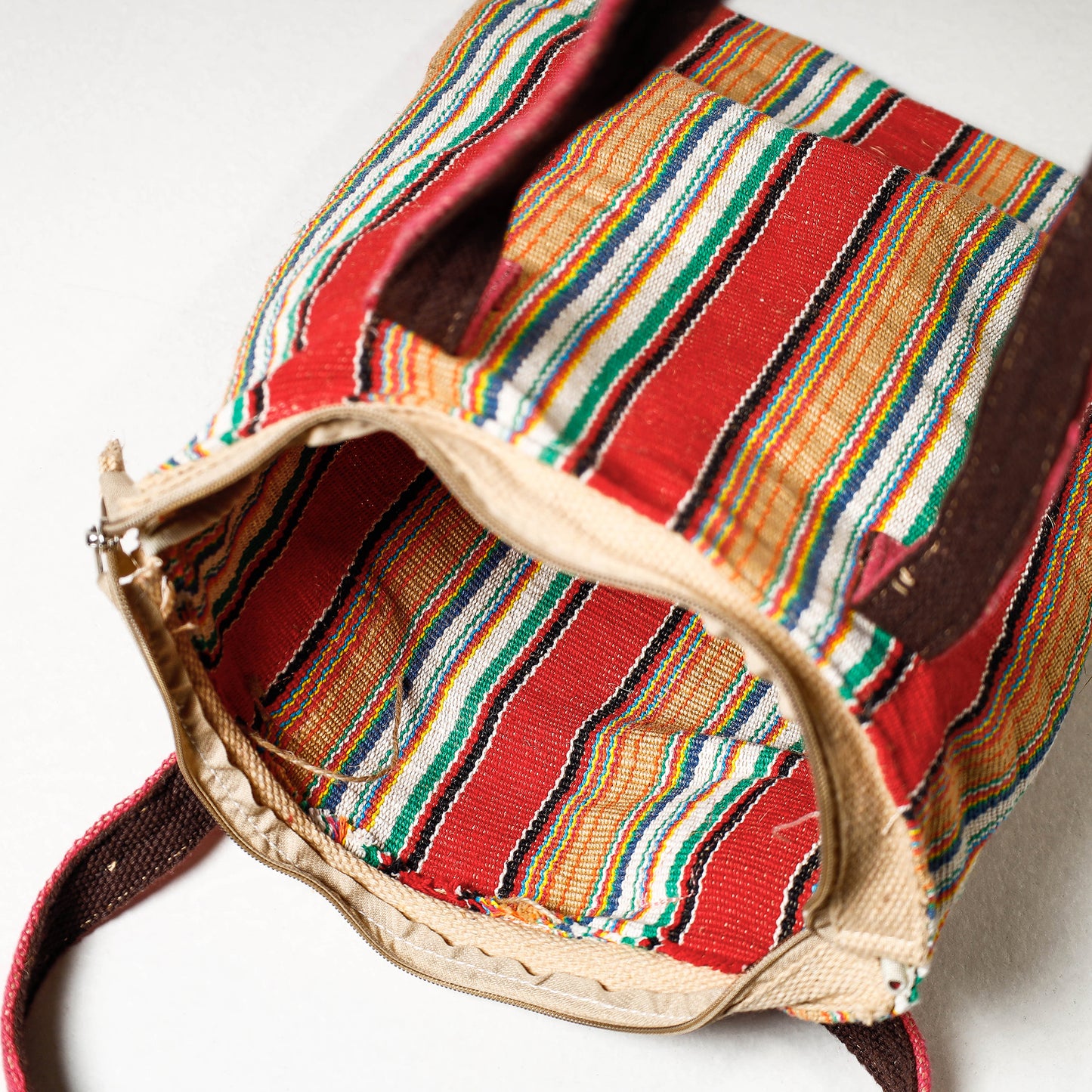 Multicolor - Handcrafted Jute Cotton Shoulder Bag