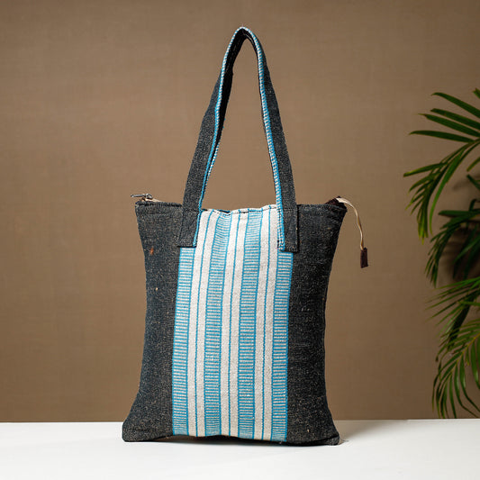 Blue - Handcrafted Jute Cotton Shoulder Bag