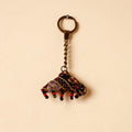 Black Handcrafted Kutch Hand Embroidery Keychain 