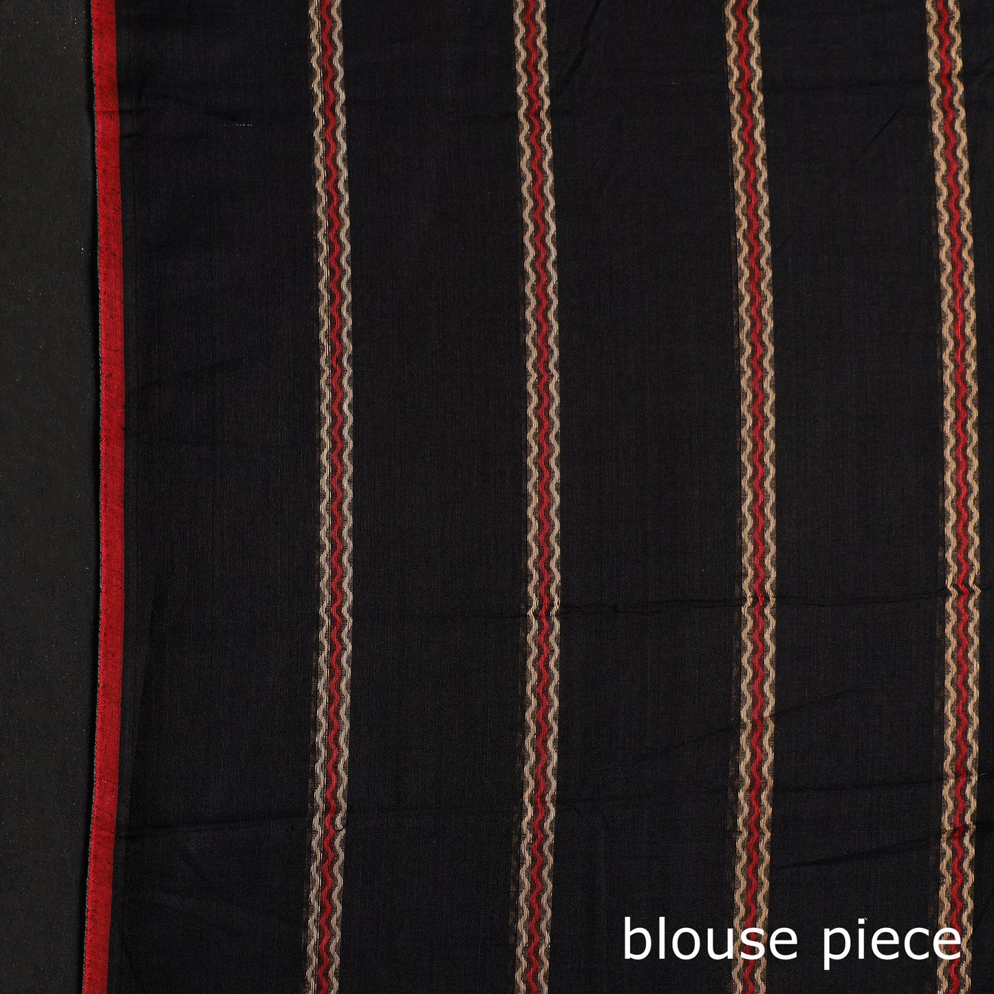 Black - Dharwad Cotton Saree with Woven Stripes