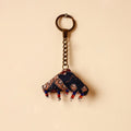 Black Handcrafted Kutch Hand Embroidery Keychain 