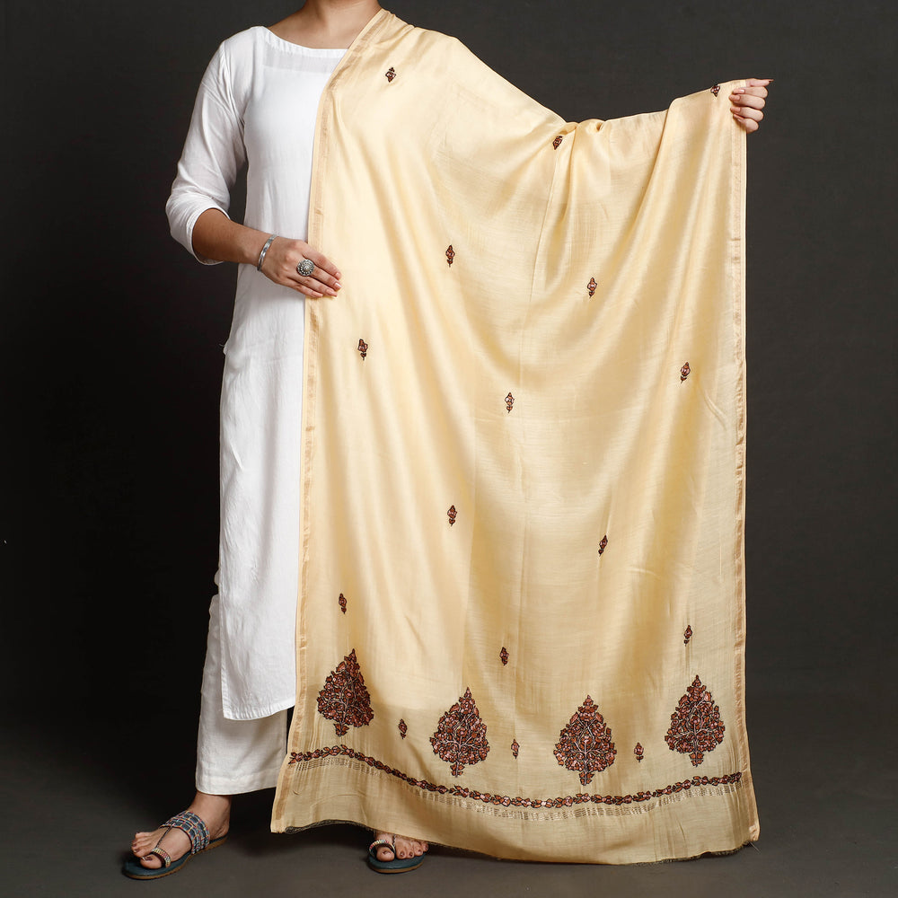 hand embroidery silk dupatta