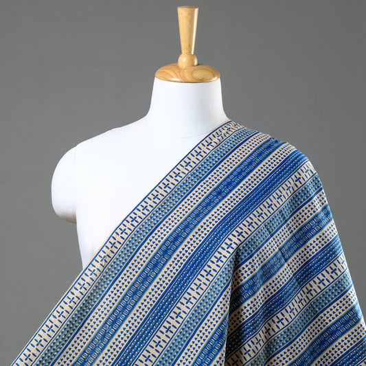 Blue - Kalamkari Printed Cotton Fabric 02