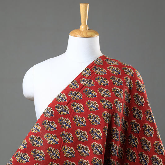 Red - Kalamkari Printed Cotton Fabric 11