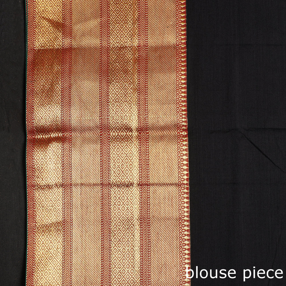 Black - Dharwad Cotton Saree with Zari Border