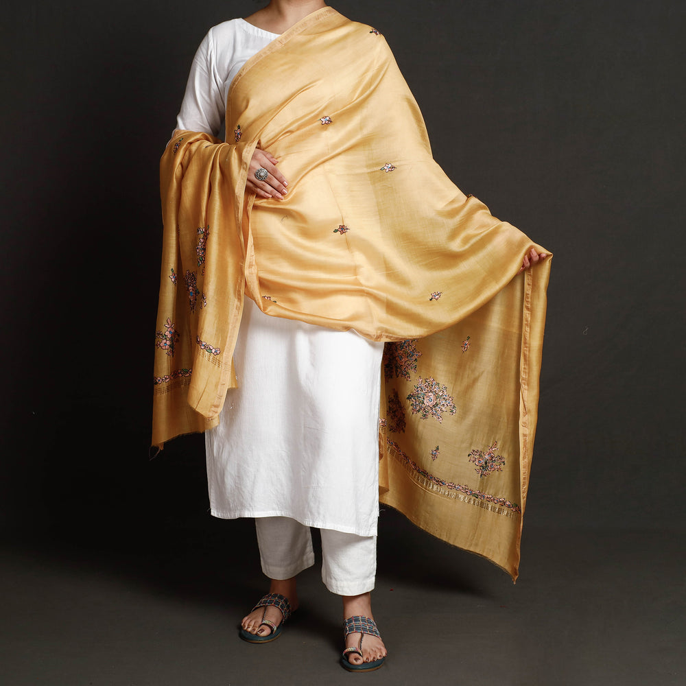 hand embroidery silk dupatta