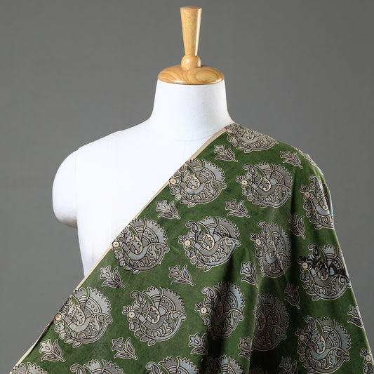 Green - Kalamkari Printed Cotton Fabric 35