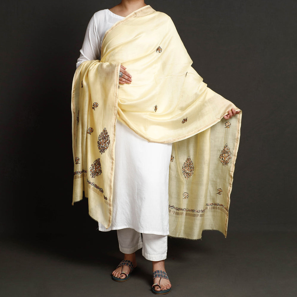 hand embroidery silk dupatta