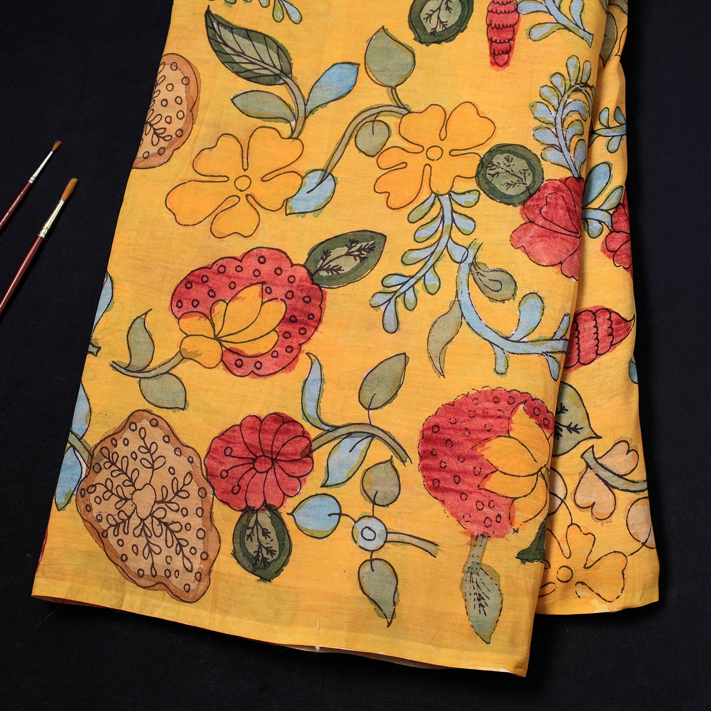 Srikalahasti Kalamkari Handpainted Pen Work Fabric