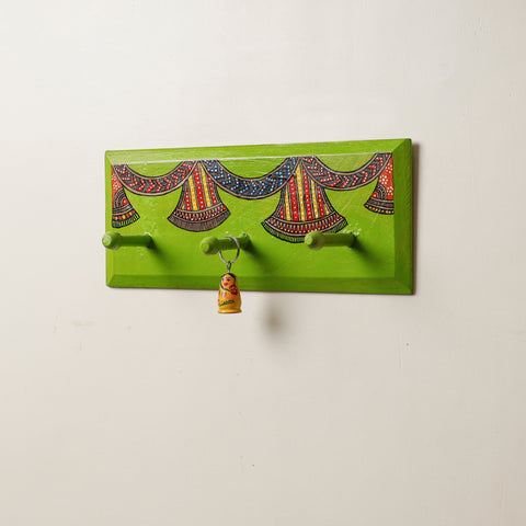  Madhubani Handpainted Wooden Wall Hanger 