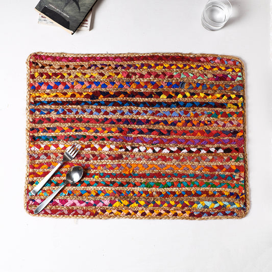 Jute Cotton Hand Braided Table Mat (19 x 24 in)