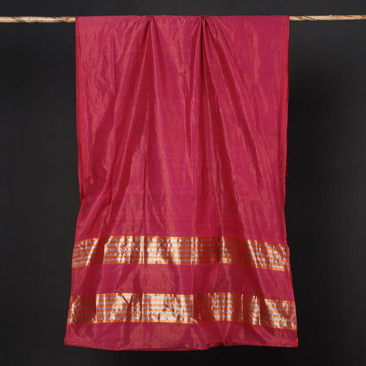 Pink - Traditional Venkatagiri Handloom Cotton Zari Saree