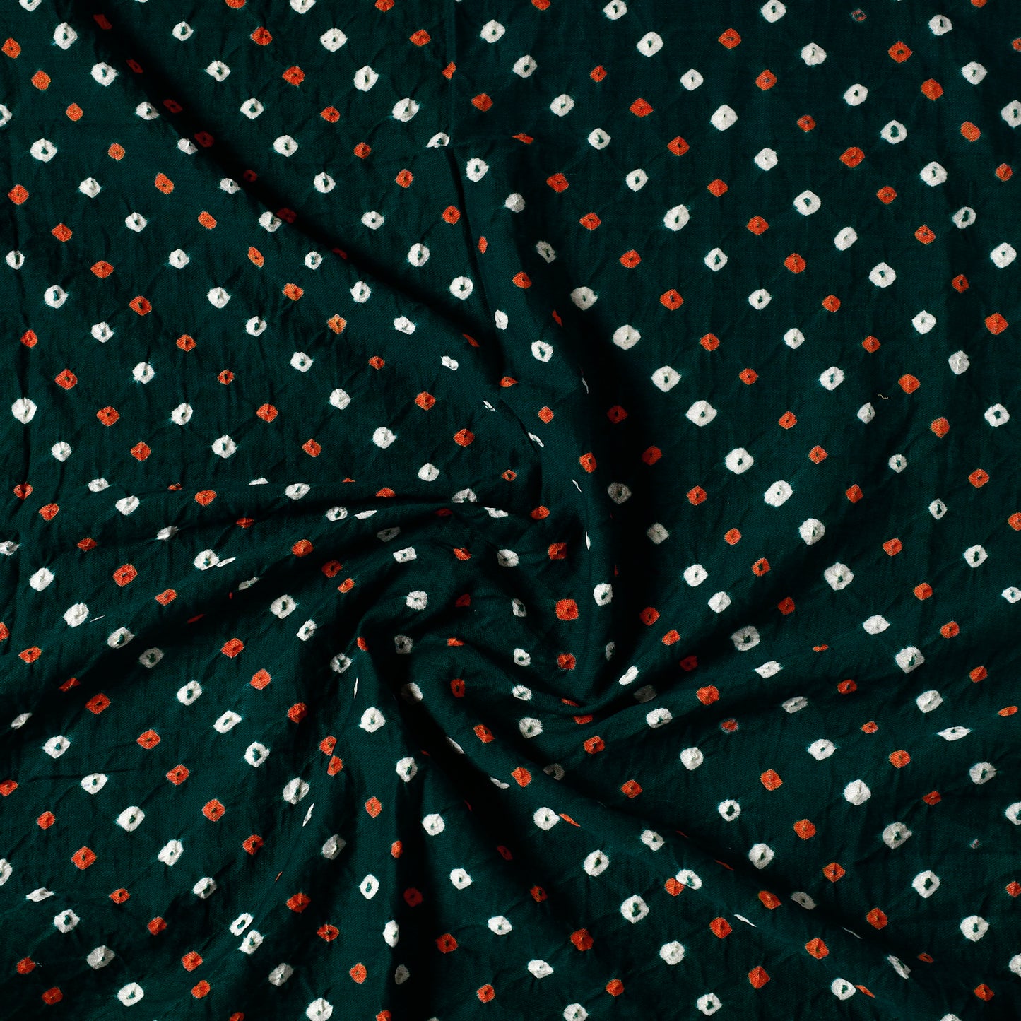 Green - Kutch Bandhani Tie-Dye Cotton Precut Fabric (0.8 meter) 10