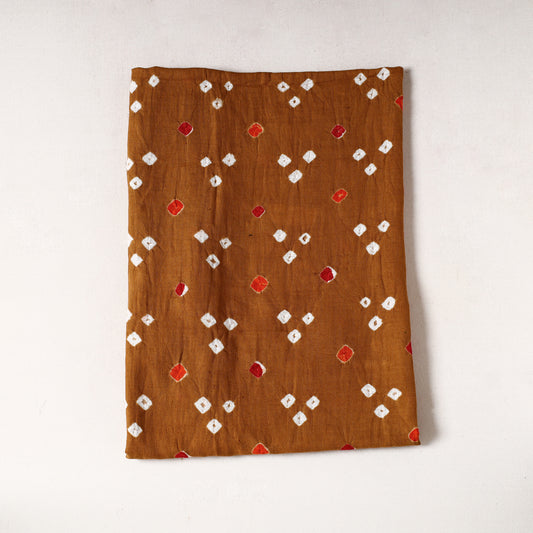Brown - Kutch Bandhani Tie-Dye Cotton Precut Fabric (0.8 meter) 13