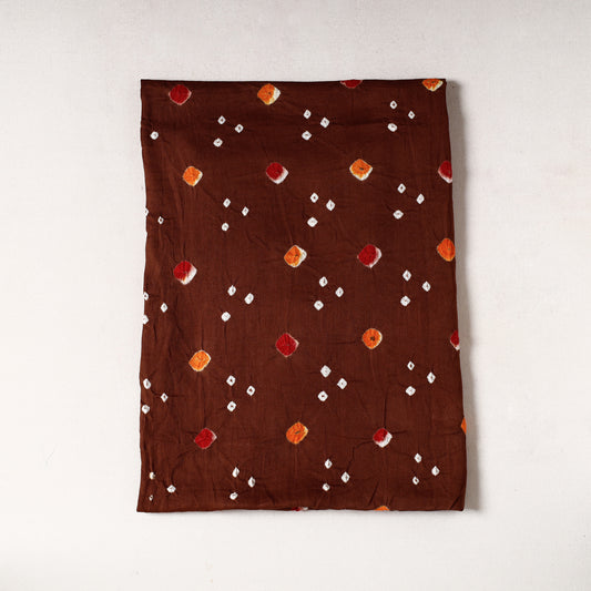 Brown - Kutch Bandhani Tie-Dye Cotton Precut Fabric (0.8 meter) 14