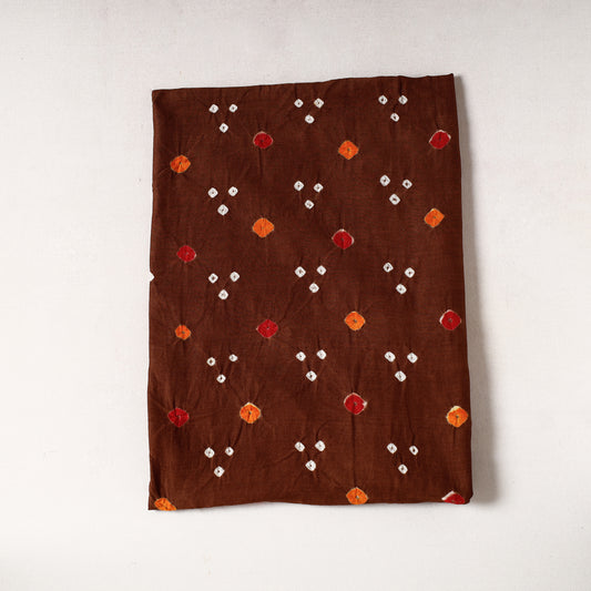 Brown - Kutch Bandhani Tie-Dye Cotton Precut Fabric (0.8 meter) 16