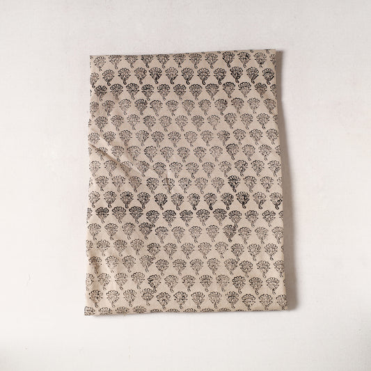 Beige - Sanganeri Block Printed Cotton Precut Fabric (1.3 meter) 28