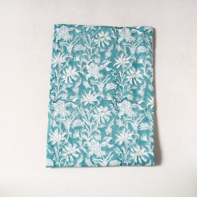 Green - Sanganeri Block Printed Cotton Precut Fabric (0.8 meter) 31