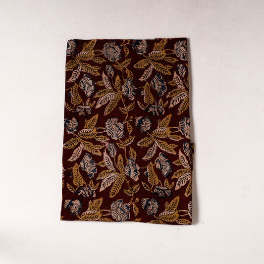 Maroon - Pedana Kalamkari Block Printed Cotton Precut Fabric (1 meter) 49