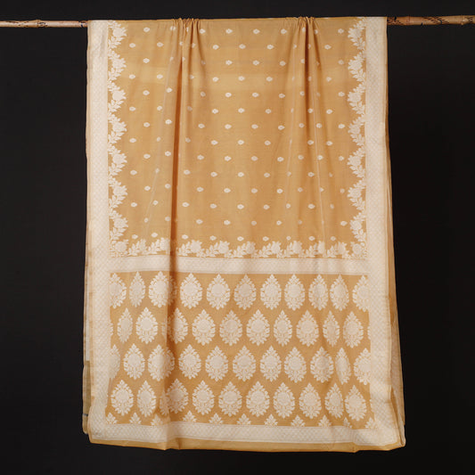 Brown - Banarasi Silk Cotton Cutwork Buti Saree